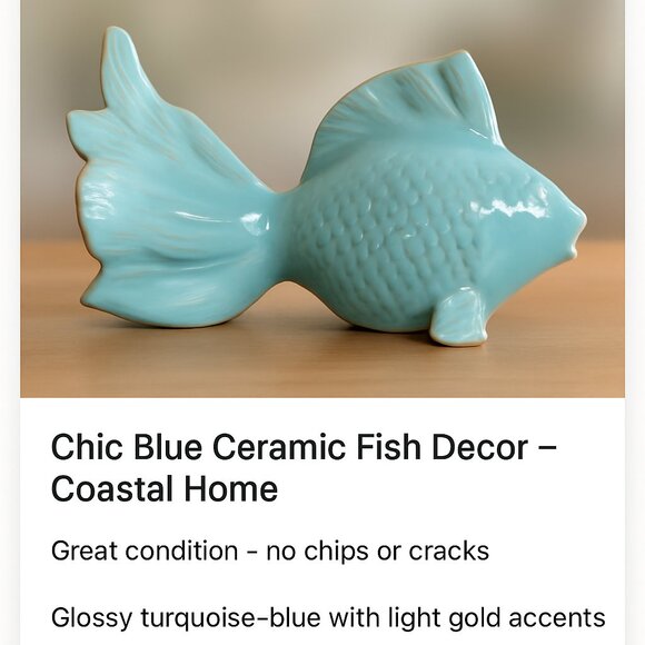 Chic Blue Ceramic Fish Decor – Coastal Home Vibes 🐟 - Picture 2 of 11
